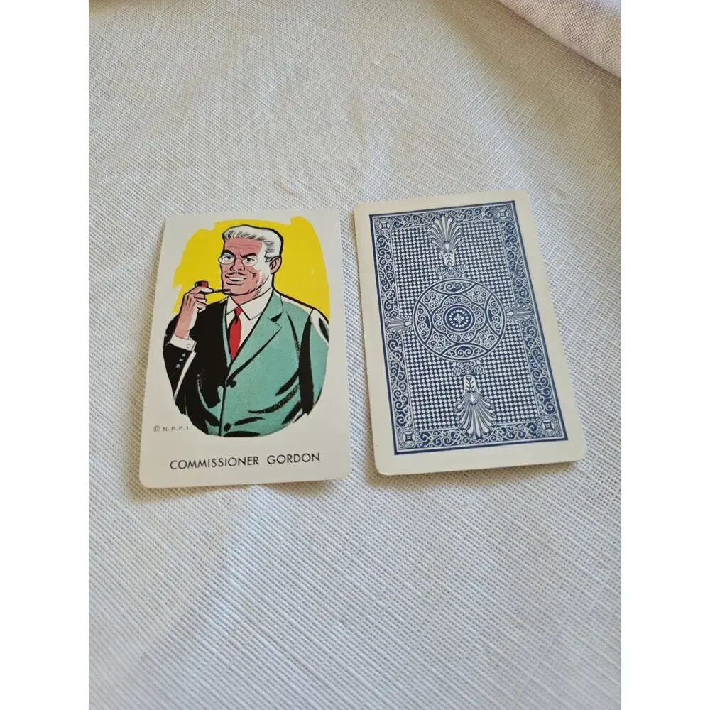 1966 Whitman Batman Commissioner Gordon Cards Lot of 2 Vintage NPPI